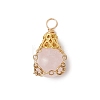 Natural Rose Quartz Pendants PALLOY-JF03396-01-1