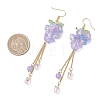 Transparent Two Tone Spray Painted Glass & Acrylic Dangle Earrings EJEW-JE06923-3