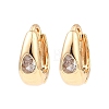 Brass Micro Pave Cubic Zirconia Hoop Earring EJEW-D078-34B-KCG-1