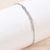 Brass Micro Pave Clear Cubic Zirconia Rectangle Link Bracelets KK-CBA6980-15P-3
