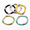 Handmade Polymer Clay Heishi Beads Stretch Bracelets BJEW-JB05305-1