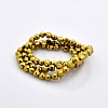 Full Golden Plated Glass Faceted Flat Round Beads Strands EGLA-A033-4mm-FP01-2
