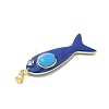 Fish Brass Micro Pave Cubic Zirconia Pendants KK-K408-49G-09-2