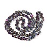 Electroplate Transparent Glass Beads Strands EGLA-Q133-01A-05-2