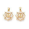Brass Micro Pave Cubic Zirconia Cup Pearl Peg Bails Pin Pendants KK-T079-06G-1