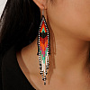 Handmade Glass Beaded Dangle Earrings UR8202-1