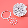 White Opaque Acrylic Beads PACR-YW0001-04B-7