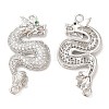 Brass Micro Pave Clear Cubic Zirconia Connector Charms X-KK-Q775-08P-1