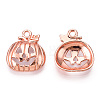 Tibetan Style Halloween Pumpkin Jack-O'-Lantern Alloy Pendants TIBEP-Q050-07RG-2