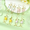Handmade Porcelain & Brass Dangle Earrings for Women EJEW-JE07508-1