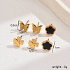 3 Pairs Fashionable Butterfly & Flower & Clover Stainless Steel Stud Earring Sets JY4608-5