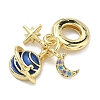 Brass Micro Pave Cubic Zirconia European Dangle Charms KK-A282-09G-2