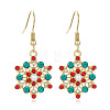 Snowflake Alloy Imitation Pearl Dangle Earrings FS-WGD9918-12-1