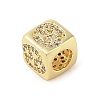 Brass Micro Pave Clear Cubic Zirconia European Beads LS-KK-K368-01G-04-2