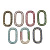 Rack Plating Brass Micro Pave Cubic Zirconia Oval Linking Rings KK-A234-006G-1