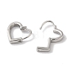 Heart Brass Hoop Earrings for Women EJEW-U008-04P-2
