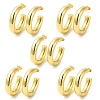 Brass Circle Stud Earrings EJEW-H092-03G-3