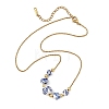 Floral Printed Round Handmade Porcelain Graduated Beaded Necklaces NJEW-JN06439-3