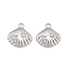 304 Stainless Steel with Crystal Rhinestone Charms RB-CBABFDA-11F-P-1