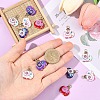 12Pcs 6 Colors Alloy Rhinestone Pendants FIND-YW0011-79-4