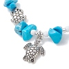 Turtle Alloy Charm Bracelets BJEW-MZ00329-01-4