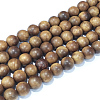 Natural Sandalwood Beads Strands X-WOOD-F008-02-C-8