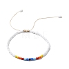 Glass Seed Beaded Necklace & Braided Beaded Bracelet SJEW-JS01283-01-6