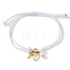 Handmade Adjustable Brass Cord Charm Bracelets OH6881-3-1