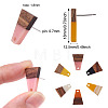 Craftdady 12 Pairs 6 Colors Resin & Wood Stud Earring Findings MAK-CD0001-04-10