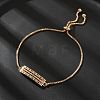 Brass Micro Pave Cubic Zirconia Slider Bracelets KK-R217-52G-1