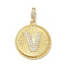 Brass Micro Pave Clear Cubic Zirconia Pendants KK-L253-17G-V-1