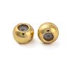 Rack Plating Round Brass Beads KK-Z070-25G-2