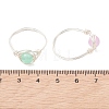 Natural Selenite Dyed Finger Rings RJEW-JR01017-02-4