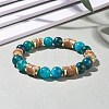 Natural Coconut & Quartz Beaded Stretch Bracelet for Women BJEW-JB07546-01-2