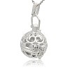 Silver Color Plated Brass Hollow Round Cage Pendants KK-J226-08S-2