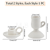 2Pcs 2 Style Ceramic Candle Holder DJEW-GA0001-29-2