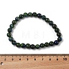 Natural Chrysocolla and Lapis Lazuli Round Bead Stretch Bracelets BJEW-L593-D03-3