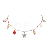 Ocean Alloy Enamel Starfish Octopus Fish Multi Pendant Necklaces NJEW-JN06510-2