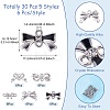 30Pcs 5 Styles Alloy Crystal Rhinestone Bowknot Links Connector Charms FIND-TA0010-98-4