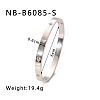 304 Stainless Steel Pave Cubic Zirconia Bangles FS-WG09E60-28-1