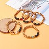 Natural Wood Beads Stretch Bracelets BJEW-JB06595-2