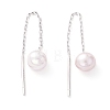 999 Fine Silver Chain Tassel Earring Thread for Girl Women EJEW-I260-44P-2