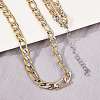 6MM 304 Stainless Steel Figaro Chain Necklaces for Women NJEW-G177-02GP-1