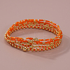 5Pcs 5 Styles Bohemian Style Glass Seed Bead & Brass Beads Stretch Bracelets Set for Women XX3462-5-1