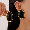Alloy Resin Oval Stud Earrings FS-WG2D521-02-2
