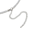 Brass Clear Cubic Zirconia Heart Pendant Strass Chain Necklaces for Women NJEW-U015-10GP-02-3