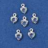 Heart Brass Glass Charms KK-S385-01S-07-2