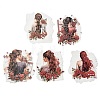 6Pcs 5 Styles DIY Figure Picture Stickers STIC-U004-01C-2