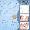 16Pcs 4 Style Heart & Egg & Polygon & Fan Brass Hoop Earrings Findings KK-BC0011-93-4