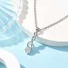 Brass Micro Pave Cubic Zirconia Musical Note Pendant Necklace NJEW-JN04695-3